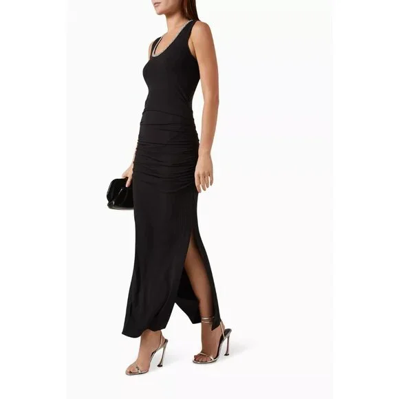 SIMKHAI Fiamma Tank Midi Dress in Black Small New Womens Long Maxi Gown
